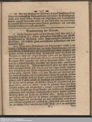 Beantwortung der Vorrede