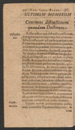 Ultimum Membrum Continens distinctionem quandam Doctorum