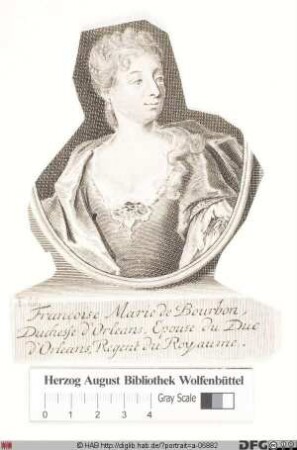 Bildnis Françoise-Marie de Bourbon, duchesse d'Orléans, gen. "Mademoiselle de Blois"