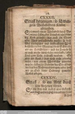 CXXXIV. Straff/ so ein Artzt durch sein Artzeney tödtet.