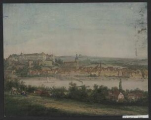 Ansicht von Pirna, Lithografie, 1860? : [Pirna]. - [S.l.] , [um 1860?]. - 1 Kunstbl. : Lithographie ; Blattgr. 35 x 27 cm