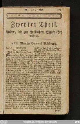 Zweyter Theil. Lieder, die zur christlichen Sittenlehre gehören.