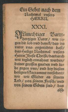 Ein Gebet nach dem Nachtmal unsers Herrn. XXXI.