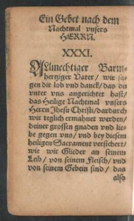 Ein Gebet nach dem Nachtmal unsers Herrn. XXXI.