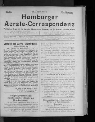 No. 34. 24. August 1913. 16. Jahrgang.