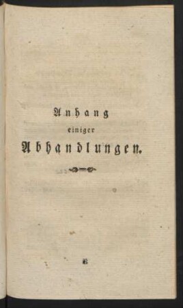 Anhang einiger Abhandlungen