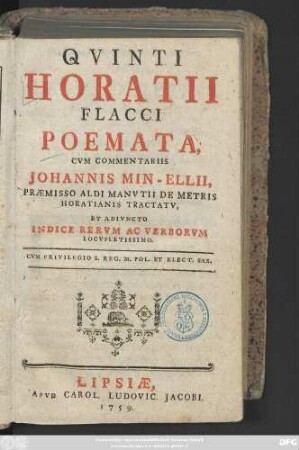 Qvinti Horatii Flacci Poemata