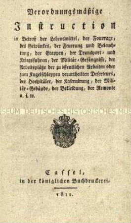 Verwaltungsverordnung für Kriegszeiten des Königreichs Westfalen