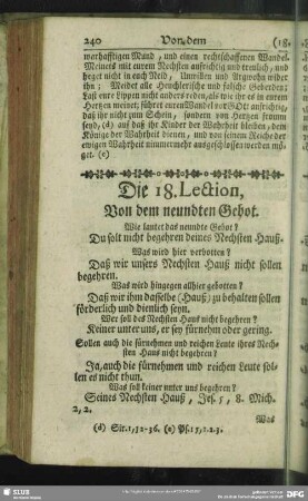 Die 18. Lection, Von dem neundten Gebot