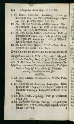 Magisterii Anno 1640 - 1643