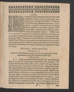 Sectio I. Dogmatica.