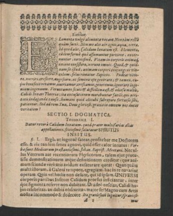 Sectio I. Dogmatica.