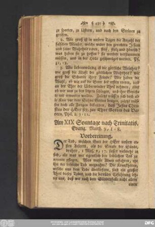 Am XIX Sonntage nach Trinitatis. Evang. Matth. 9, 1 - 8.