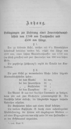 Bedingungen zur Lieferung eines Feuerrohrdampfkessels von 1700 mm Durchmesser und 4500 mm Länge