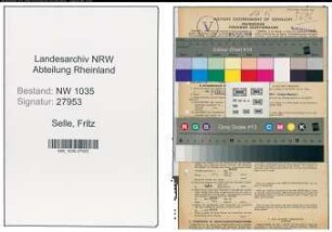Entnazifizierung Fritz Selle , geb. 02.05.1909 (Kaufmaennischer Angestellter)