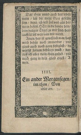 IIII. Ein ander Morgensegen ...