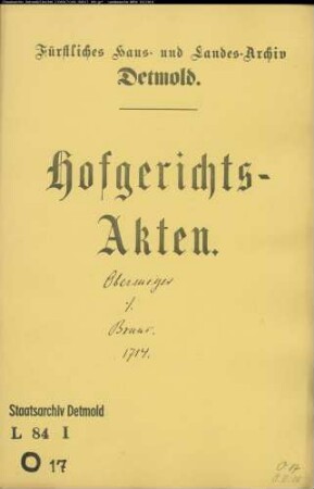 Obermeyer, Simon Henrich zu Brüntrup gegen Tönnies Bruns, Bauerrichter zu Brüntrup - Eigentum an einem Stück Land