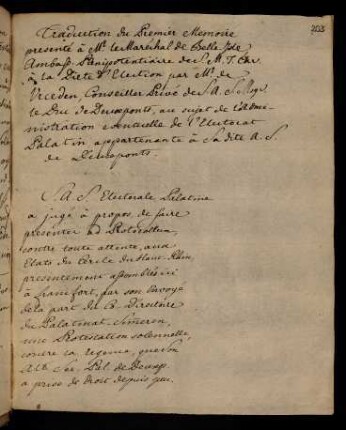 203-236, Traduction de Premier Memoire...