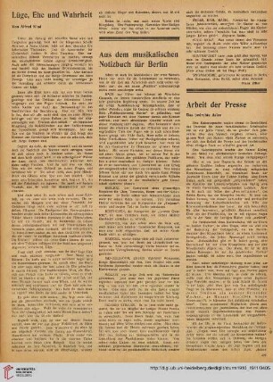 Arbeit der Presse