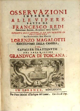 Osservazioni intorno alle vipere