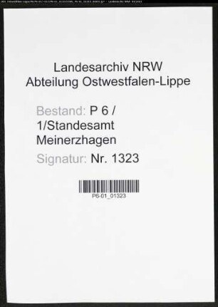 Heiratsregister Standesamt Meinerzhagen
