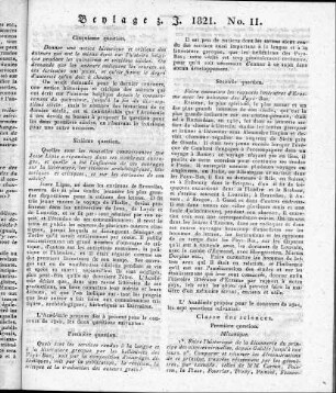 [Programme / Académie Royale des Sciences et Belles-Lettres de Bruxelles : pour le concours de. - Bruxelles, 1821]