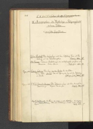 III. Monographien über Mythologie u. Religionsgeschichte mehrerer Völker