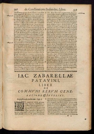 Iac. Zabarellae Patavini, Liber De Communi Rerum Generatione Et Interitu.