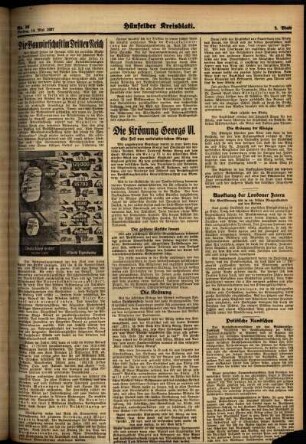 Zweite Ausgabe vom Freitag, den 14. Mai 1937.