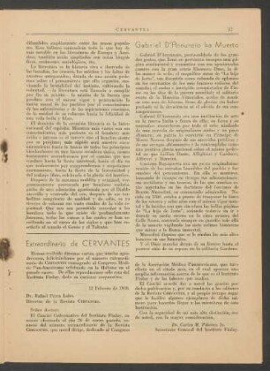 Gabriel D'Annunzio ha muerto