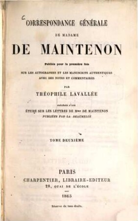 Correspondance générale, 2