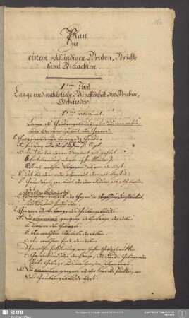 Plan zu einem vollständigen Gruben-Berichte samt Gutachten