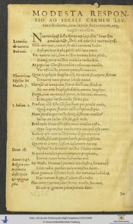 Modesta Responsio Ad Ferale Carmen Leucorei Bubonis