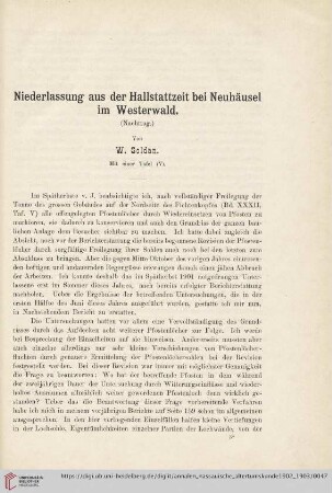 Niederlassung aus der Hallstattzeit bei Neuhäusel im Westerwald