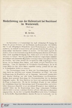 Niederlassung aus der Hallstattzeit bei Neuhäusel im Westerwald