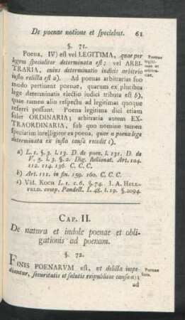 Cap. II. De natura et indole poenae et obligationis ad poenam