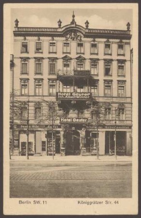 Ansichtskarte "Hotel Geuter", Königgrätzer Straße 44 [2/3]