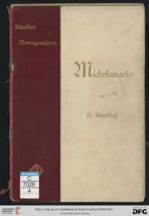 Band 4: Künstler-Monographien: Michelangelo