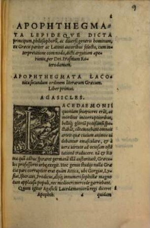 Apophthegmatvm : Ex Optimis Vtrivsqve linguae scriptoribus ; quibus in studiosorum gratiam, hac editione adiecimus Indicem copiosißimum ...