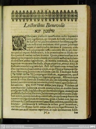 Lectoribus Benevolis