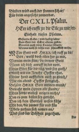 Der CXLI. Psalm. - Der CL. Psalm.