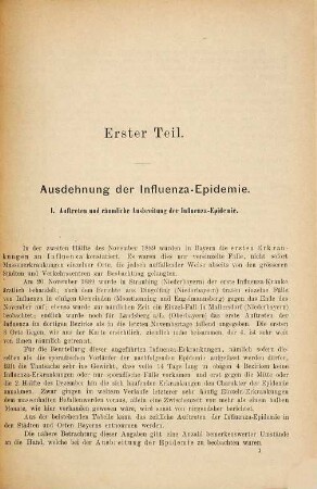 Klinische Erfahrungen aus der Influenza-Epidemie 1889/90 im Königreiche Bayern