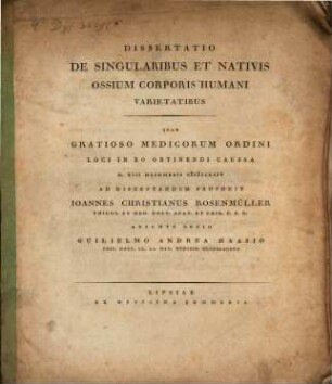 Dissertatio de singularibus et nativis ossium corporis humani varietatibus