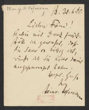 Brief an Unbekannt : 30.06.1875
