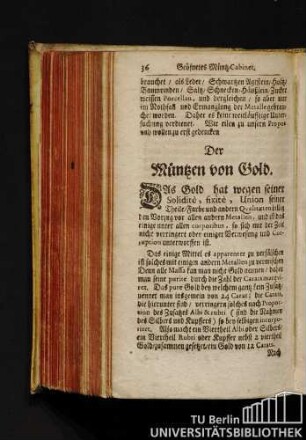 Der Müntzen von Gold.