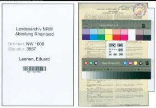 Entnazifizierung Eduard Leenen , geb. 22.03.1900 (Lederkaufmann)