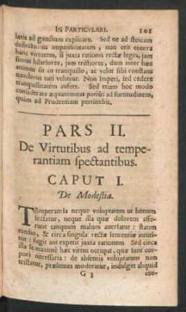 Pars II. De Virtutibus ad temperantiam spectantibus.