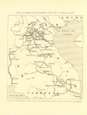 Carte d'ensemble des itinéraires levés par le capitaine Cupet