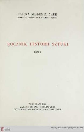 1: Rocznik Historii Sztuki