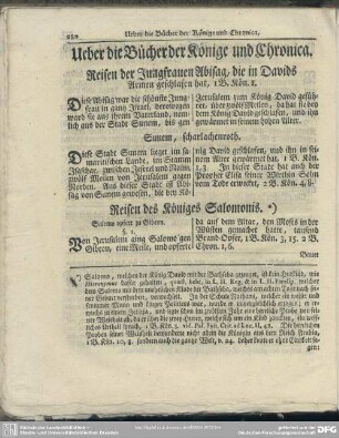 Ueber die Bücher der Könige und Chronica